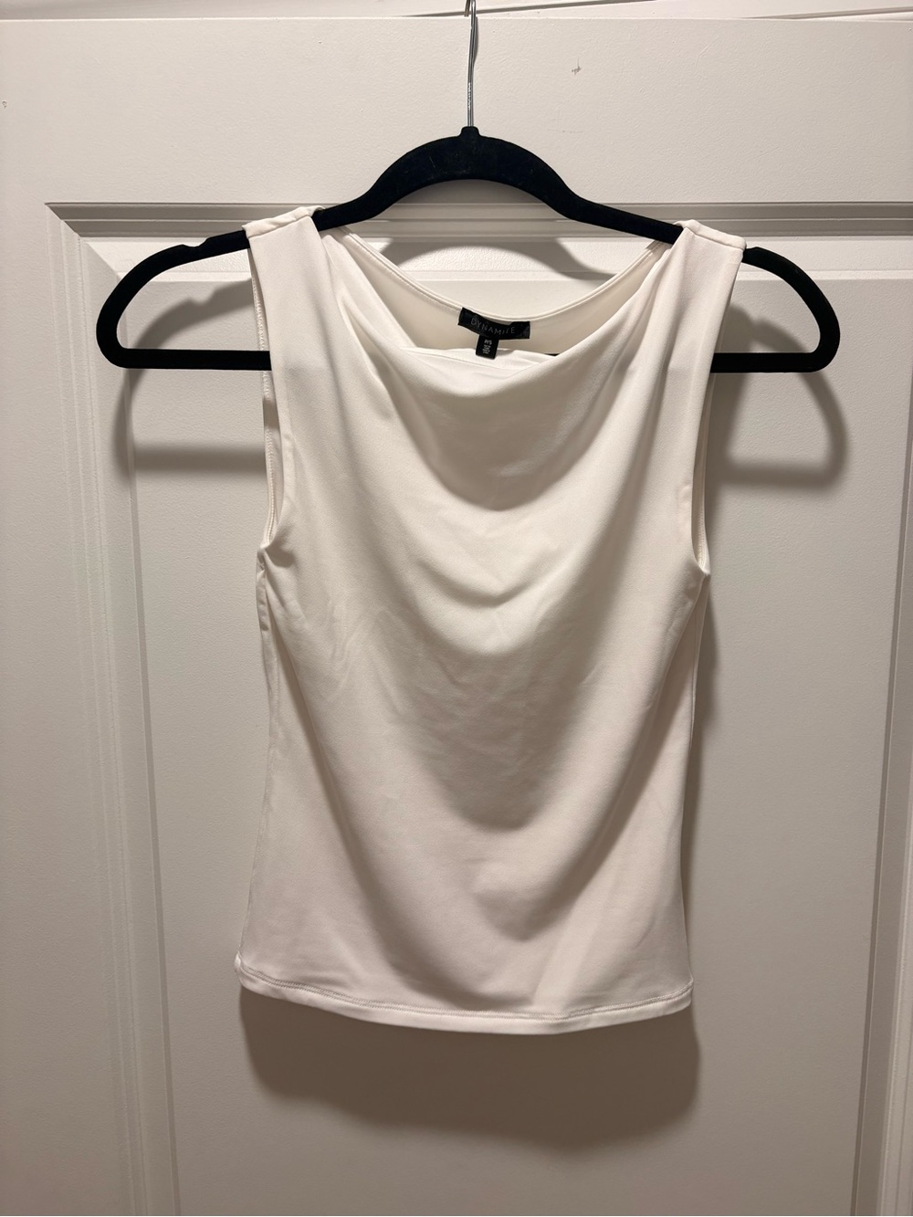 Dynamite White Draped Neck Sleeveless Camisole